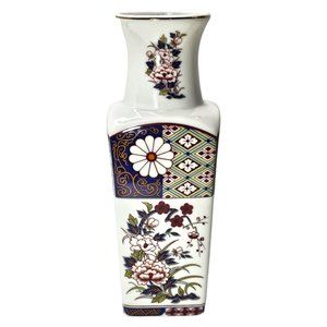 Vintage Imari Empress Porcelain Vase - 10" - Japan, Blue, White, Gold,‎ Signed